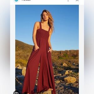 Women's Smocked Linen Maxi Jumpsuit - Universal Thread Black